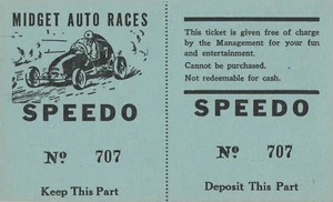 1940s Or 1950s Speedo Unused Midget Racing Ticket - Picture 1 of 1