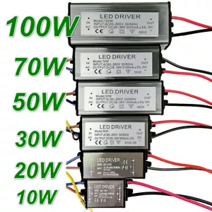 Waterproof LED Chip Driver Power Supply Transformer 10W 20W 30W 50W 100W IP65 - Picture 1 of 31