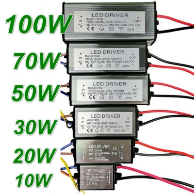 Waterproof LED Chip Driver Power Supply Transformer 10W 20W 30W 50W 100W IP65 - Image 1 of 4