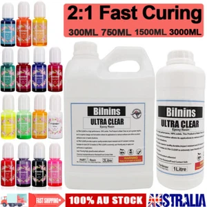 2:1 Epoxy Resin Crystal Clear AB Liquid 15 Color Pigment DIY Jewelry Crafts Kit - Picture 1 of 18