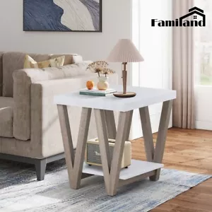 Familand Side End Table Night Stand Nesting Bedside Tables Storage Shelve Wooden - Picture 1 of 9