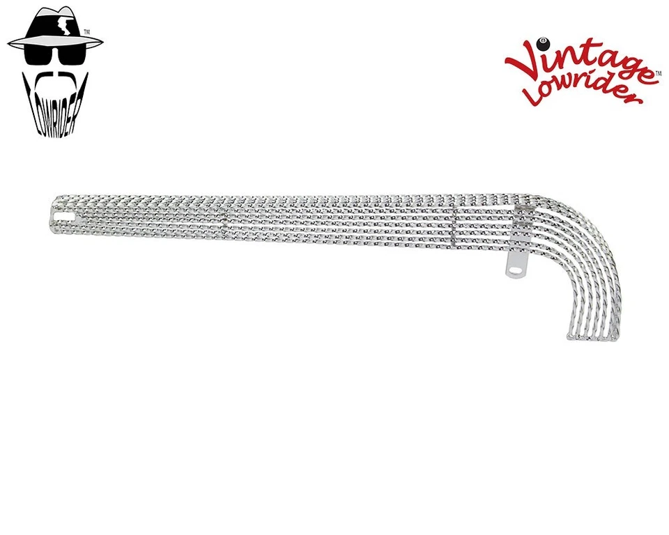 VINTAGE LOWRIDER LUCKY 7 TWISTED SQUARE CHROME CHAIN GUARD 20" LOWRIDER BIKES. - Image 1 of 1