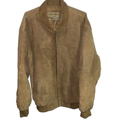 Boston Harbour Mens Leather Jacket Brown  XL Suede Zip Coat Outdoor   HEAVY Wear - Image 1 of 4