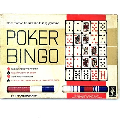 60s Vintage Transogram Poker Bingo 1963 Card Board Game. Complete.  - Image 1 of 4