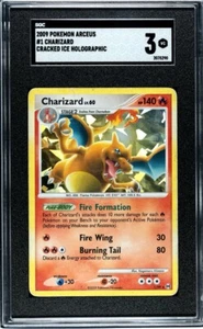 2009 POKEMON PLATINUM ARCEUS CRACKED ICE #1 CHARIZARD ENGLISH HOLO SGC 3 - Picture 1 of 2