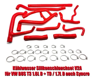 Kühlwasser Silikonschlauchkit für VW Bus T3 1.6L D + TD 1.7L D JX KY 1Y AAZ AFN - Bild 1 von 5