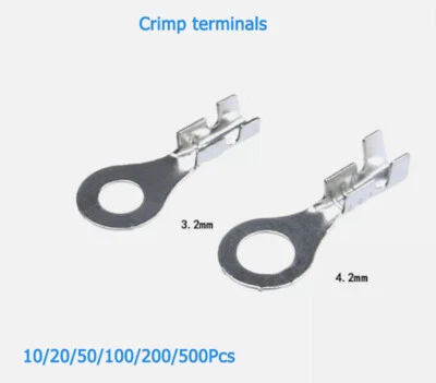 3.2mm 4.2mm Uninsulated Brass Crimp Ring Terminal Electrical Wire Connectors - Image 1 of 4