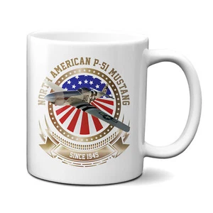 Taza Mustang P-51 estrellas y rayas 11 oz - Imagen 1 de 2