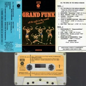 Grand Funk – All The Girls In The World Beware RARE CASSETTE SPAIN - Foto 1 di 1