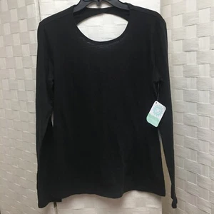 Nwt Brisas black open back long sleeve athletic top size small - Picture 1 of 10