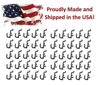 JSP MANUFACTURING® Plastic Black J Hook Pegboard Kit Tool 50 pack wall peg PEGBOARD NOT INCLUDED