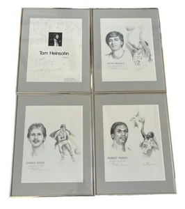 Tom Heinsohn signed lithographs Boston Celtics 1985 Set 4 - McHale Ainge Parish - Picture 1 of 16