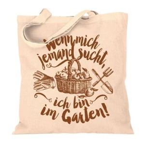 Stoffbeutel Baumwolltasche Lange Henkel Wenn mich jemand sucht ich bin im Garten - Bild 1 von 9