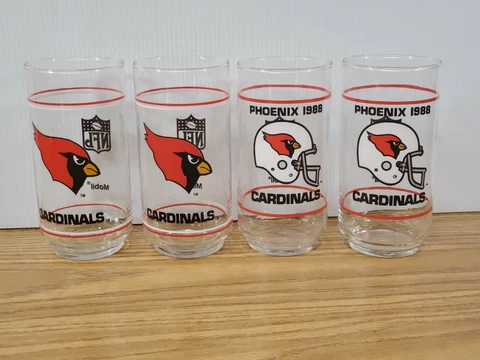 Phoenix Cardinals Arizona Cardinals Mobil Oil NFL Drinking 4  Glasses Football Cover