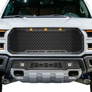 Custom Aftermarket Steel Grille for 2017-2020 Ford Raptor Black HEX Made in USA - Picture 1 of 2