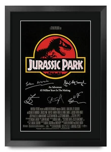 Jurassic Park A3 gerahmter Film Filmplakat signiert Autogramm gedruckt Geschenk - Bild 1 von 7