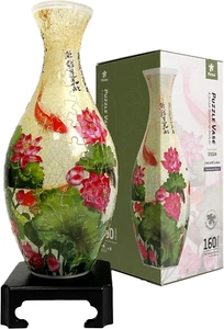 3D Puzzle Vase Unique Flower Vase Made by 160 Curved Plastic Puzzle Pieces House - Picture 1 of 12