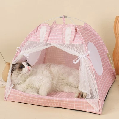 Cat Dog House Tent Pet Puppy Kitty Nesting Bed Kennel Sleeping Rest Play Cave - Image 1 of 4