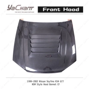 CARBON Auto Kit For 99-02 Nissan Skyline R34 GTT NSM-Style Front Hood Bonnet - Foto 1 di 24