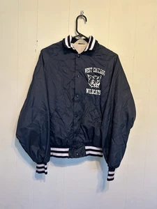 Vintage Don Alleson West Chicago Wildcats Jacke Herren Blau Satin Varsity 70s - Bild 1 von 8