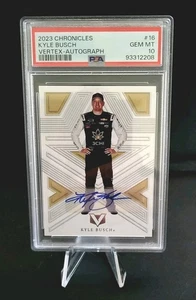 2023 Kyle Busch Panini Chronicles Vertex  Autograph -PSA 10 Population 1 NICE! - Picture 1 of 2