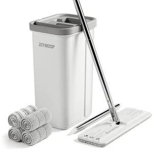 Mop and Bucket with Wringer Set, Hands Free Flat Floor Mop and Bucket, 60" Mo... - Picture 1 of 8