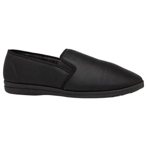 Mens Grosby Sterling Slippers Casual Slip On Black Shoes - Picture 1 of 4