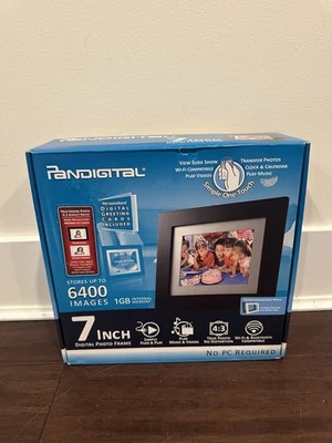 PanDigital 7" Digital Clock Calendar Photo Frame - Up to 6400 Images - Image 1 of 4