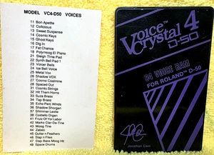 Voice Crystal 4 For Roland D50 (64 VOICE RAM) JONATHAN CAIN XLNT COND FREE SHIP - Picture 1 of 2