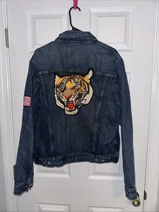 Polo by Ralph Lauren Blue Denim Tiger Varsity Jeansjacke Größe L - Bild 1 von 6