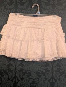White Lace Mini Skirt Shorts Medium - Picture 1 of 10