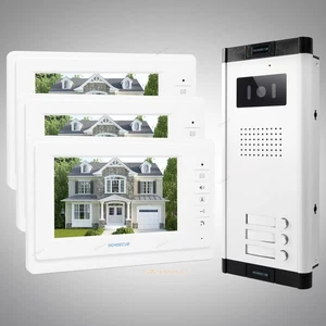 7" Multi Apartment Video Secure Doorbell Intercom+3pcs Monitors for House/Flat - Picture 1 of 7