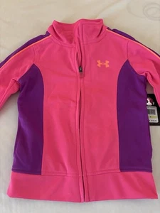 Neu mit Etikett Under Armour Mädchen rosa lila Jacke und Hose Trainingsanzug Set Größe 4 Kinder - Bild 1 von 9