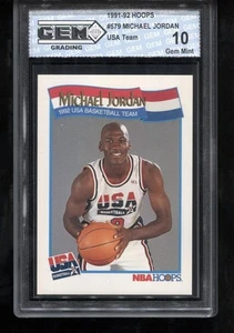 Michael Jordan 1991-92 Hoops #579 USA Team Olympics Chicago Bulls GEM MINT 10 - Picture 1 of 2