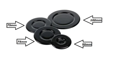 SPARES NETWORK Set of Cooker Oven Gas Hob Rapid Burner Flame Caps Crown Ring Tops Covers