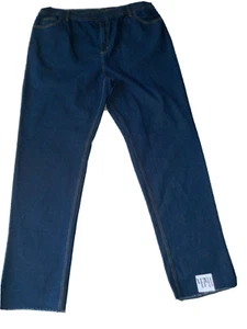 Jeans uomo Big & X-Tall king size 3X x 40 elastico blu denim passanti cintura senza orli - Foto 1 di 5