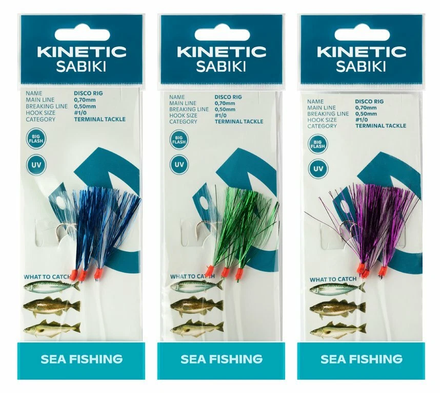 Kinetic Sabiki Disco Rig - Meeresvorfach Haken 1/0 Makrelenvorfach Dorschvorfach - Bild 1 von 1