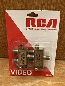 RCA 80156 VIDEO 2-WAY COAXIAL CABLE SPLITTER 5-900MHz 2 PACK NEW - Picture 1 of 1
