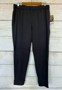 ASICS Athletic Pants Mens Size XLarge Black French Terry Knit Joggers Pants New - Picture 1 of 3