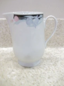 1 Caravel by Excel Creamer 4 1/4" Tall White Floral Black Border - Picture 1 of 2