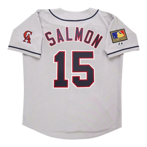 Tim Salmon 1994 California Angels Grey Road Men's Jersey w/ 125th Patch Cover