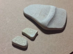 3 Stück Lot Meer Glas Keramik Scherbe Ostküste Maryland Chesapeake Bay UD93 - Bild 1 von 7