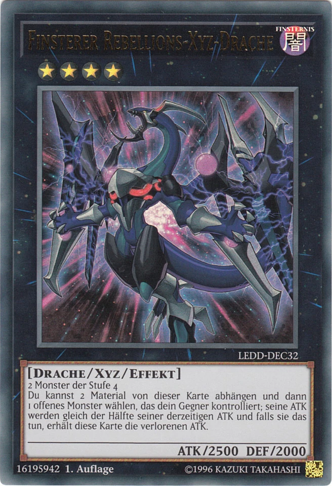 YU-GI-OH, FINSTERER REBELLIONS-XYZ-DRACHE, UR, LEDD-DEC32, 1. Auflage, TOP - Bild 1 von 1