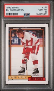 Sergei Fedorov 1992 Topps #252 Detroit Red Wings PSA 10 GEMA como nuevo - Imagen 1 de 2