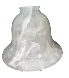 Ventilador de techo superior vintage con cubierta de bombilla de vidrio y"" x 6" aspecto de mármol esmerilado - Imagen 1 de 6