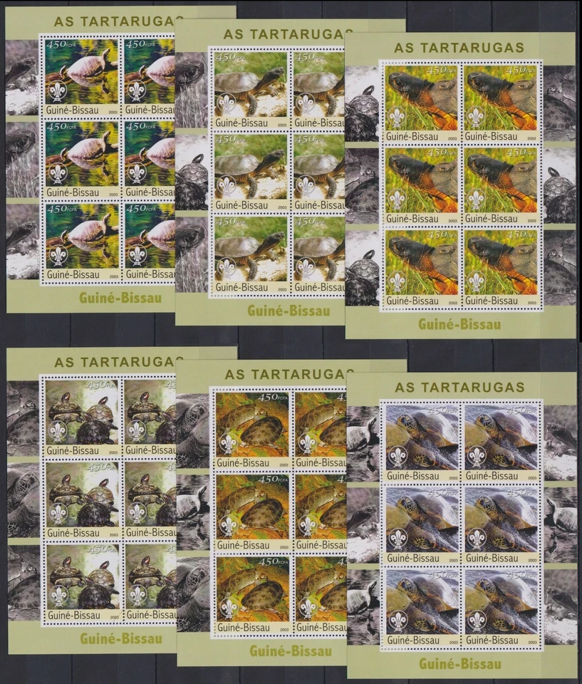 ST121P6. Guinea-Bissau - MNH - Animals - Turtles - 2003 - Sheets of 6 - Image 1 of 1