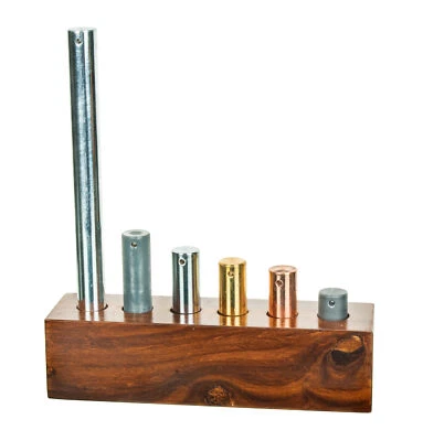 Equal Mass Cylinder Set - Copper, Lead, Brass, Zinc, Iron, Aluminum - Eisco Labs