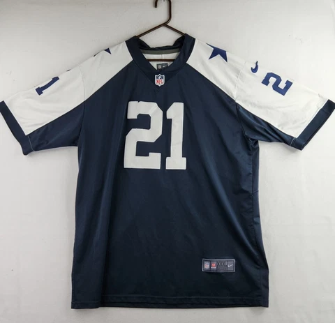 NFL Nike Dallas Cowboys Ezekiel Elliot 21 Logo Mens 3XL Jersey On Field Sewn Cover