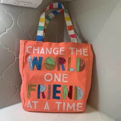 Cat And Jack Bag - Change the World One Friend at a Time Tote Bag - Image 1 of 4