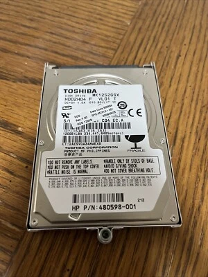 Toshiba 120GB SATA 2.5" MK1252GSX HDD2H04 9.5MM Hard Drive Tested Good - Image 1 of 4